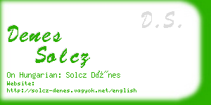 denes solcz business card